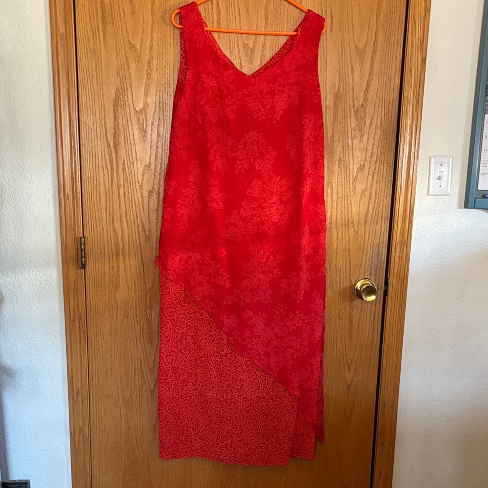 Elegant Orange Sleeveless Dress size 14